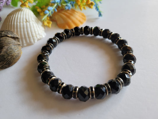 Keefa Collection Black Glass Bracelet