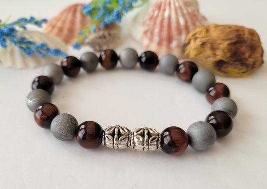 ASW Collection Tiger's Eye and Agate Stone Bracelet